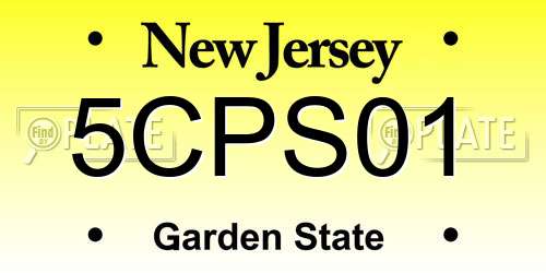 5CPS01 New Jersey License Plate