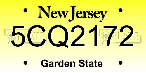 5CQ2172 New Jersey License Plate