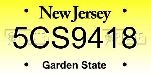 5CS9418 New Jersey License Plate