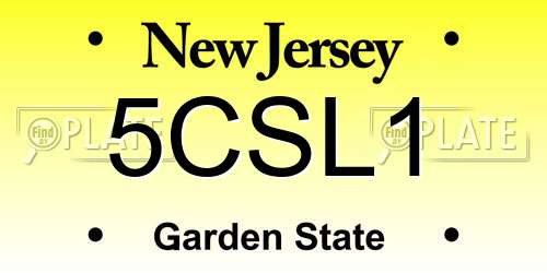 5CSL1 New Jersey License Plate