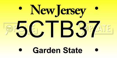 5CTB37 New Jersey License Plate