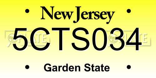 5CTS034 New Jersey License Plate