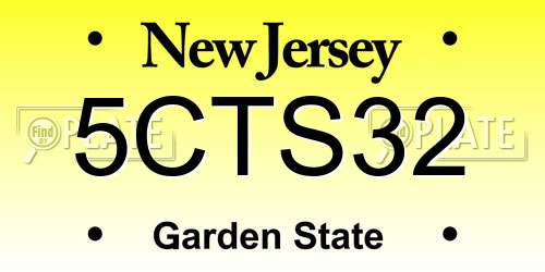5CTS32 New Jersey License Plate
