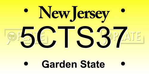 5CTS37 New Jersey License Plate