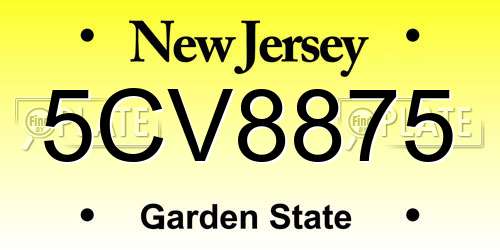 5CV8875 New Jersey License Plate