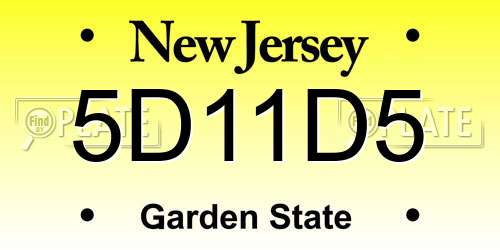 5D11D5 New Jersey License Plate