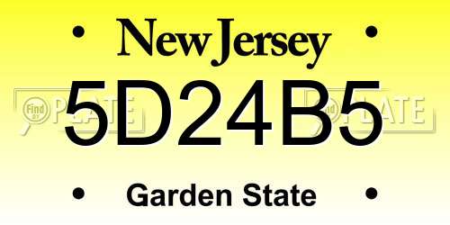 5D24B5 New Jersey License Plate