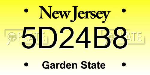 5D24B8 New Jersey License Plate
