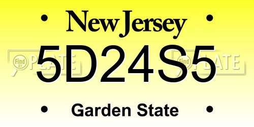 5D24S5 New Jersey License Plate