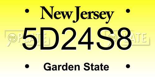 5D24S8 New Jersey License Plate