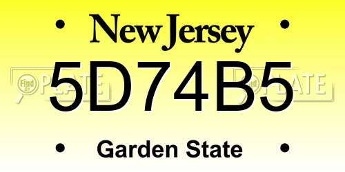 5D74B5 New Jersey License Plate