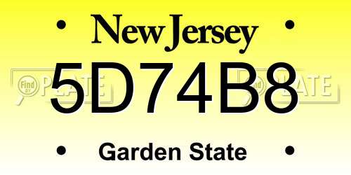 5D74B8 New Jersey License Plate