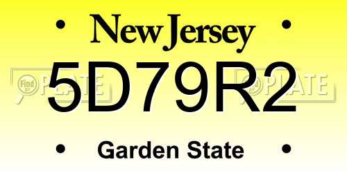 5D79R2 New Jersey License Plate
