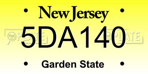 5DA140 New Jersey License Plate