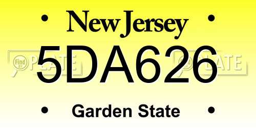 5DA626 New Jersey License Plate