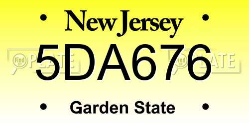 5DA676 New Jersey License Plate
