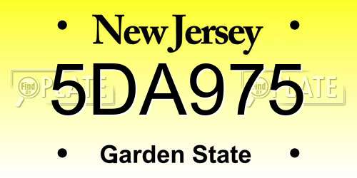 5DA975 New Jersey License Plate