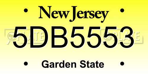 5DB5553 New Jersey License Plate