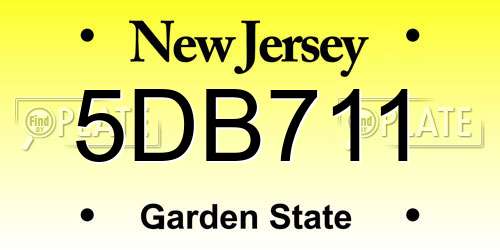 5DB711 New Jersey License Plate