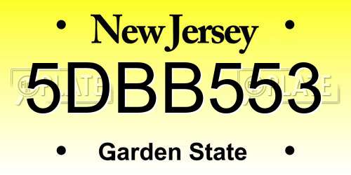 5DBB553 New Jersey License Plate