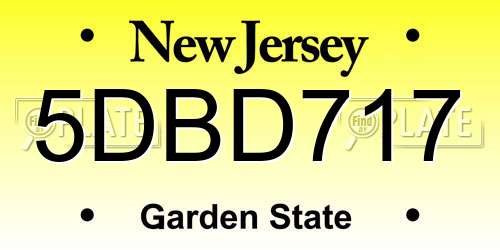 5DBD717 New Jersey License Plate