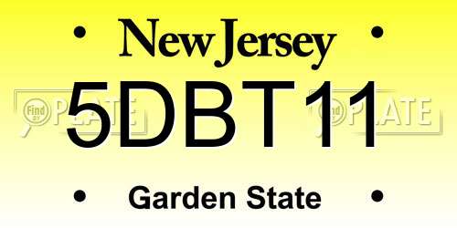 5DBT11 New Jersey License Plate