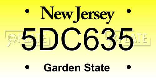 5DC635 New Jersey License Plate
