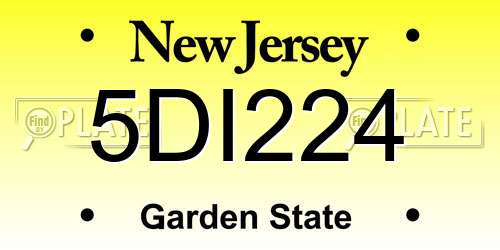 5DI224 New Jersey License Plate