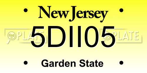 5DII05 New Jersey License Plate