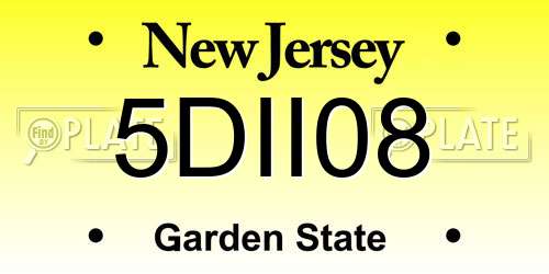 5DII08 New Jersey License Plate