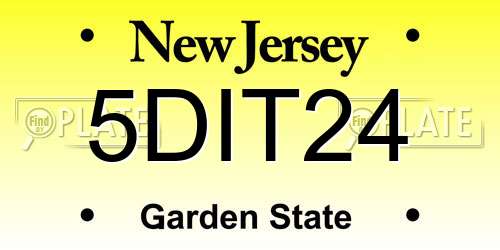 5DIT24 New Jersey License Plate