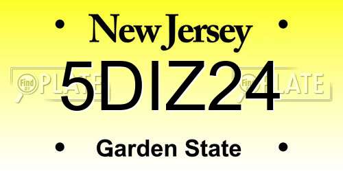 5DIZ24 New Jersey License Plate