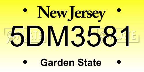 5DM3581 New Jersey License Plate