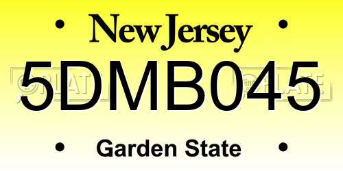 5DMB045 New Jersey License Plate