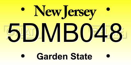 5DMB048 New Jersey License Plate