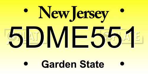 5DME551 New Jersey License Plate