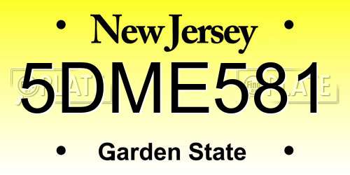 5DME581 New Jersey License Plate