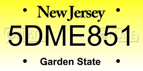 5DME851 New Jersey License Plate