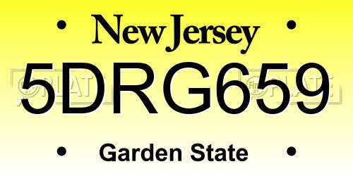 5DRG659 New Jersey License Plate