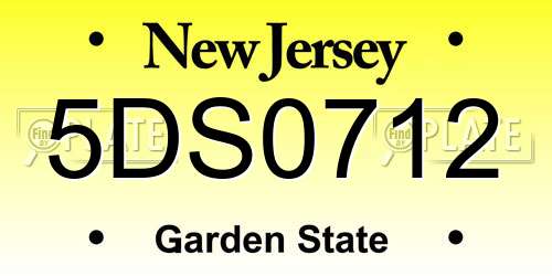5DS0712 New Jersey License Plate