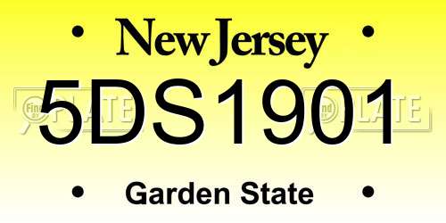 5DS1901 New Jersey License Plate