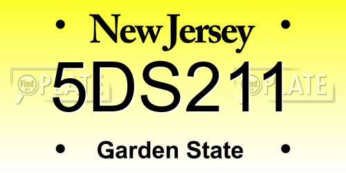 5DS211 New Jersey License Plate