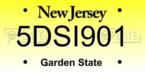 5DSI901 New Jersey License Plate
