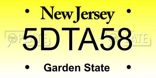 5DTA58 New Jersey License Plate