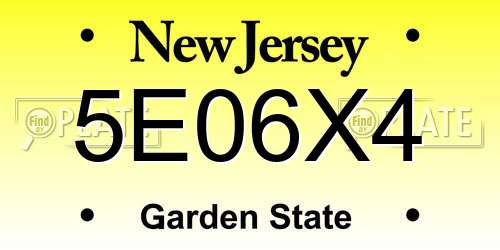 5E06X4 New Jersey License Plate