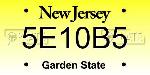 5E10B5 New Jersey License Plate