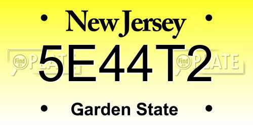 5E44T2 New Jersey License Plate