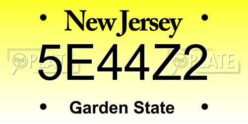 5E44Z2 New Jersey License Plate
