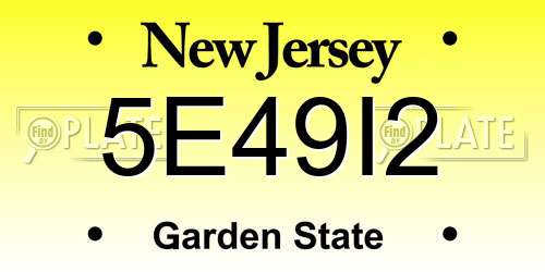 5E49I2 New Jersey License Plate