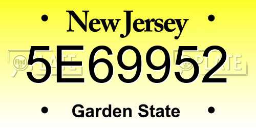 5E69952 New Jersey License Plate